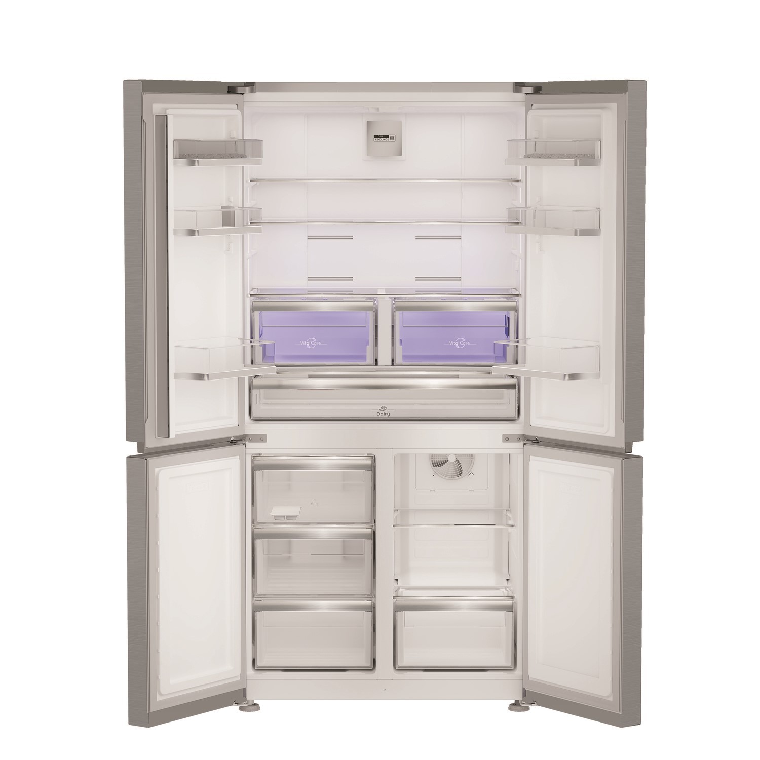 Hotpoint HPGF6544X4UK Inox Triple No Frost 4 Door Non Plumbed American Fridge Freezer - image 3