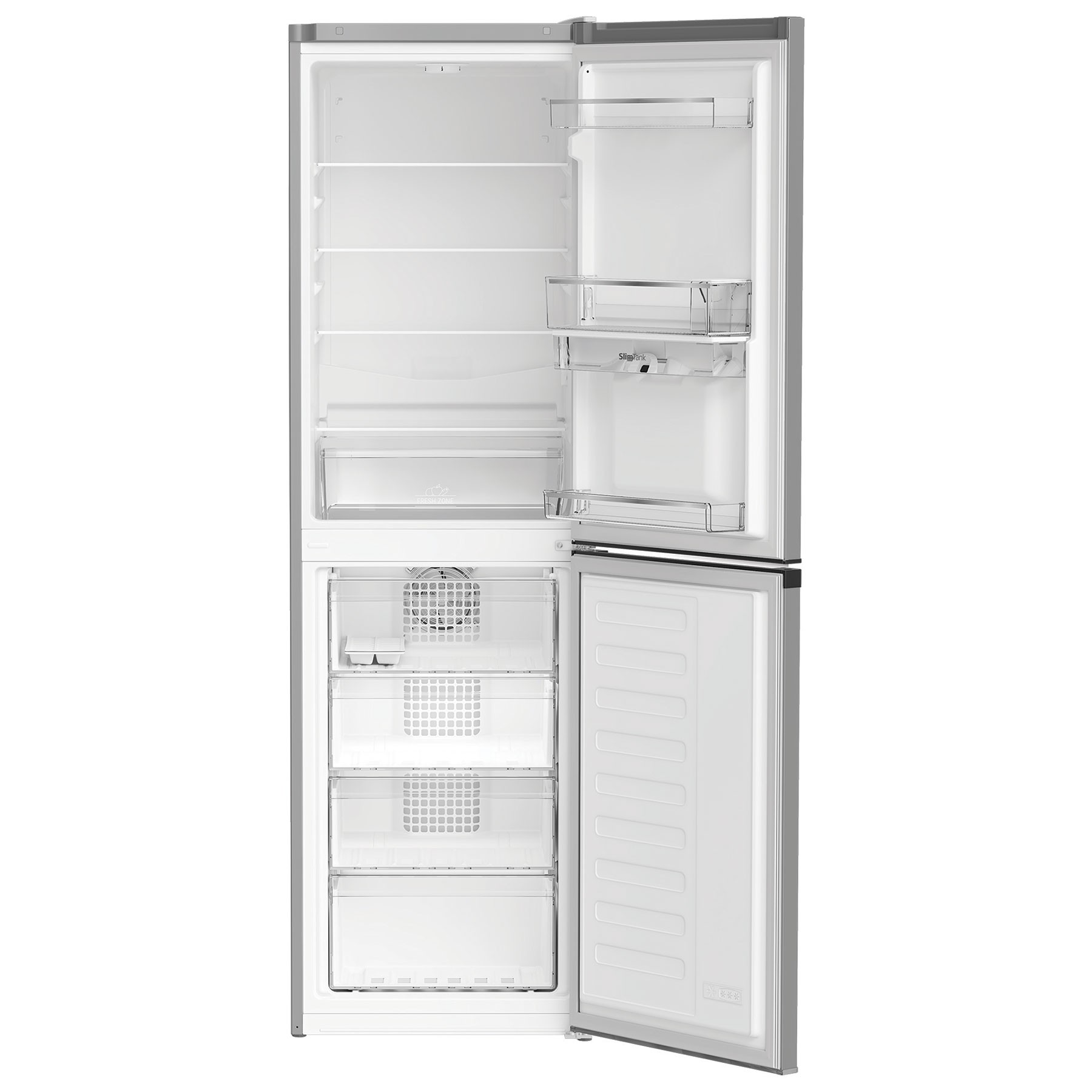 Hotpoint HPKH1261WS4 Silver 55cm 50/50 Frost Free Freestanding Fridge Freezer With Water Dispenser - image 2