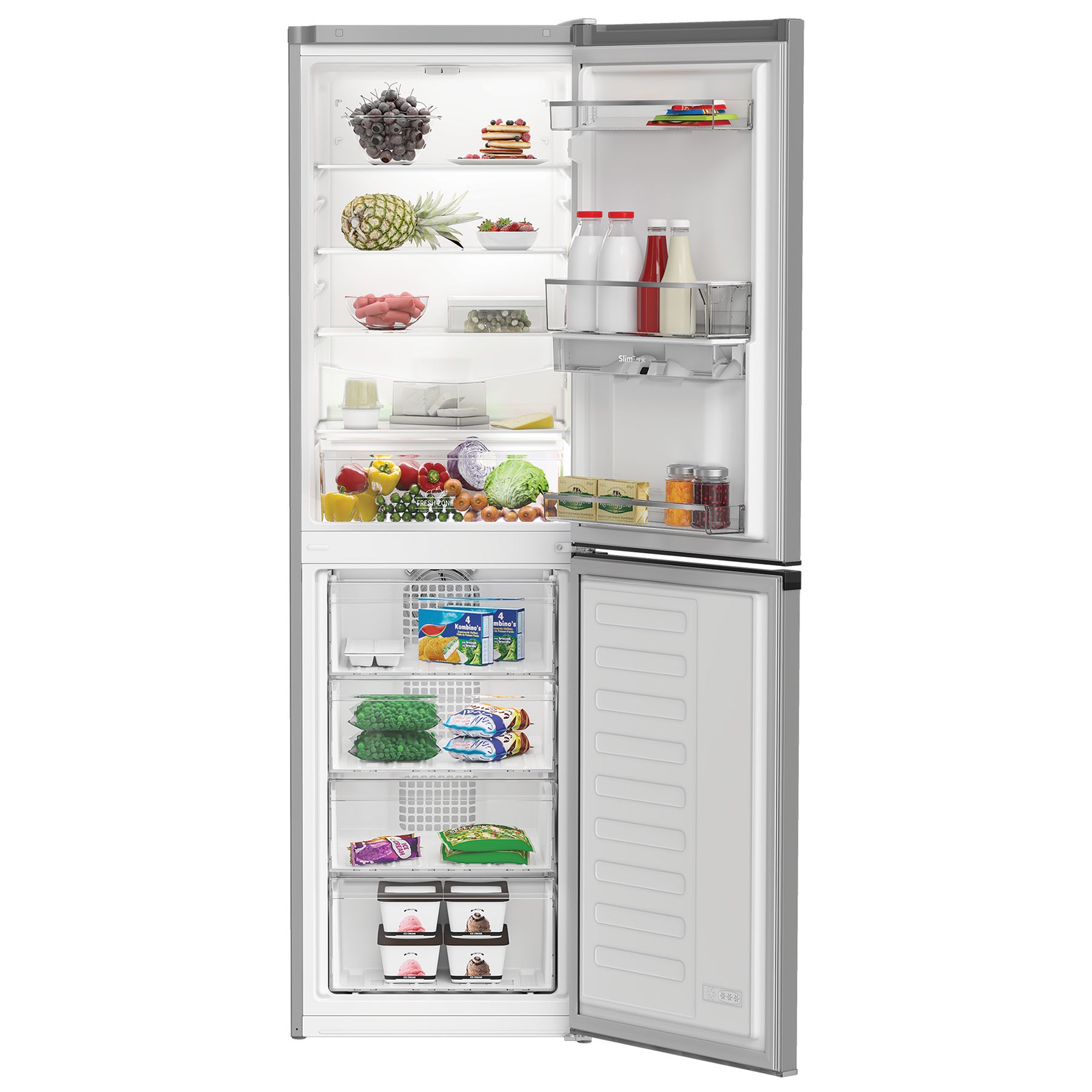 Hotpoint HPKH1261WS4 Silver 55cm 50/50 Frost Free Freestanding Fridge Freezer With Water Dispenser - image 3