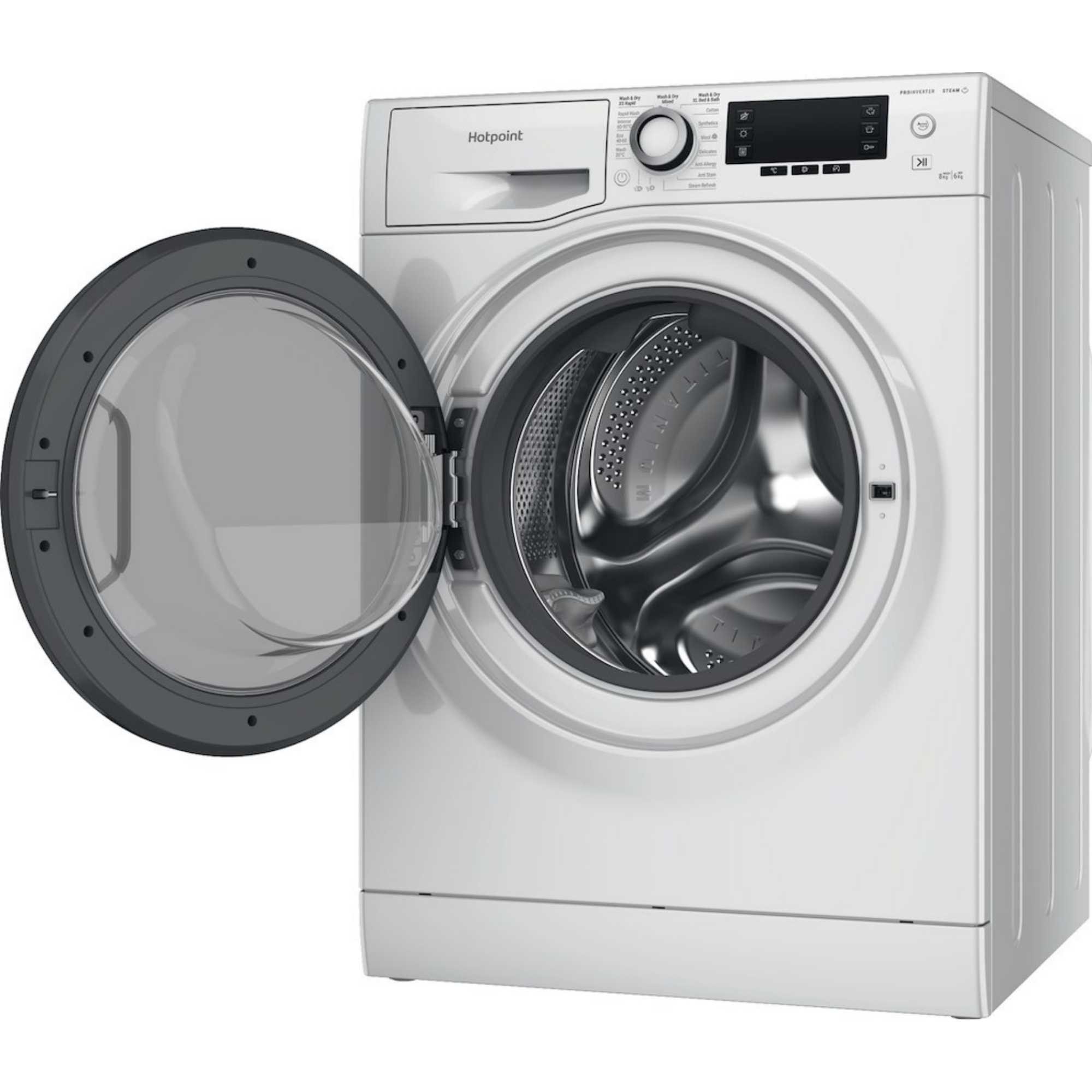 Hotpoint NDD86448WDA White 8/6KG 1400RPM Freestanding Washer Dryer - image 2