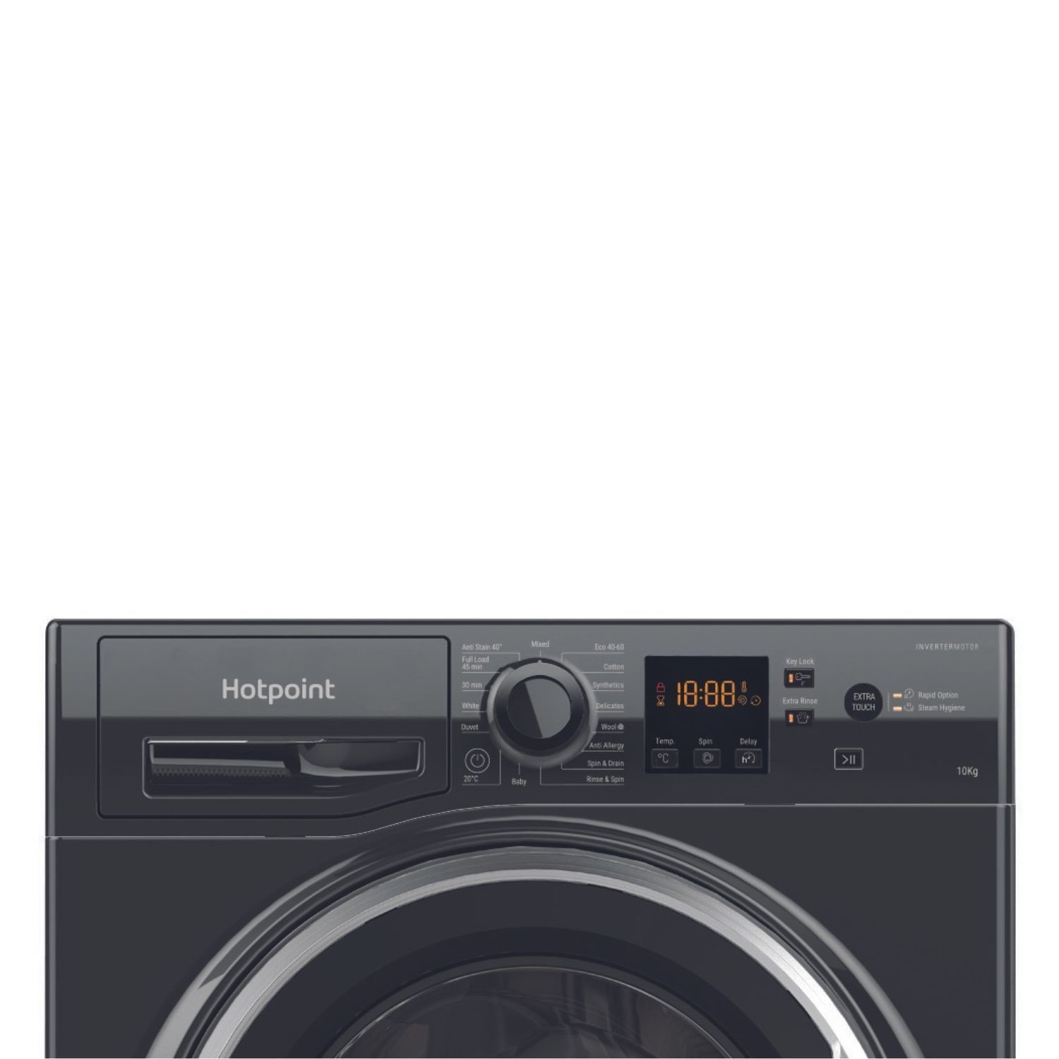 Hotpoint NSWM1046BS Black 10KG 1400RPM Freestanding Washing Machine - image 2