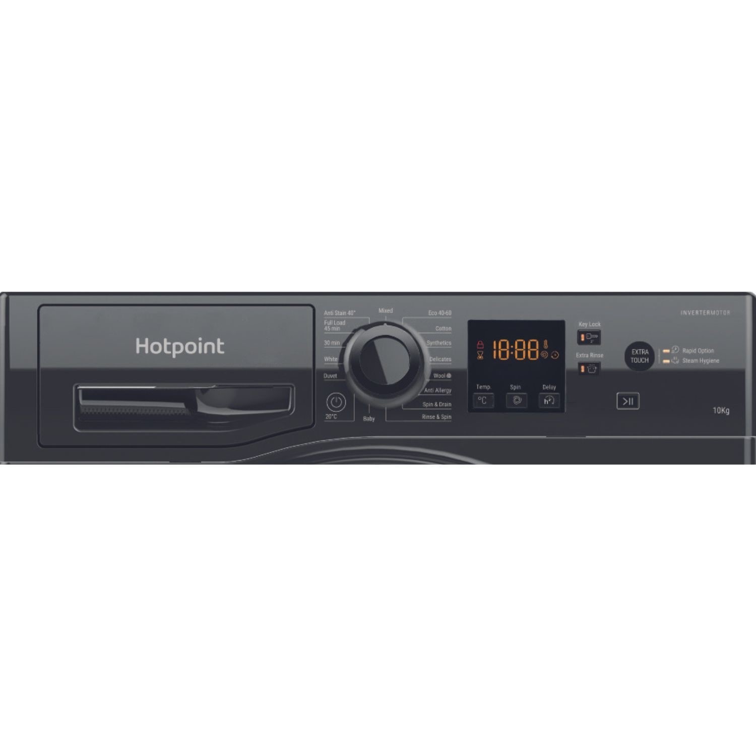 Hotpoint NSWM1046BS Black 10KG 1400RPM Freestanding Washing Machine - image 3
