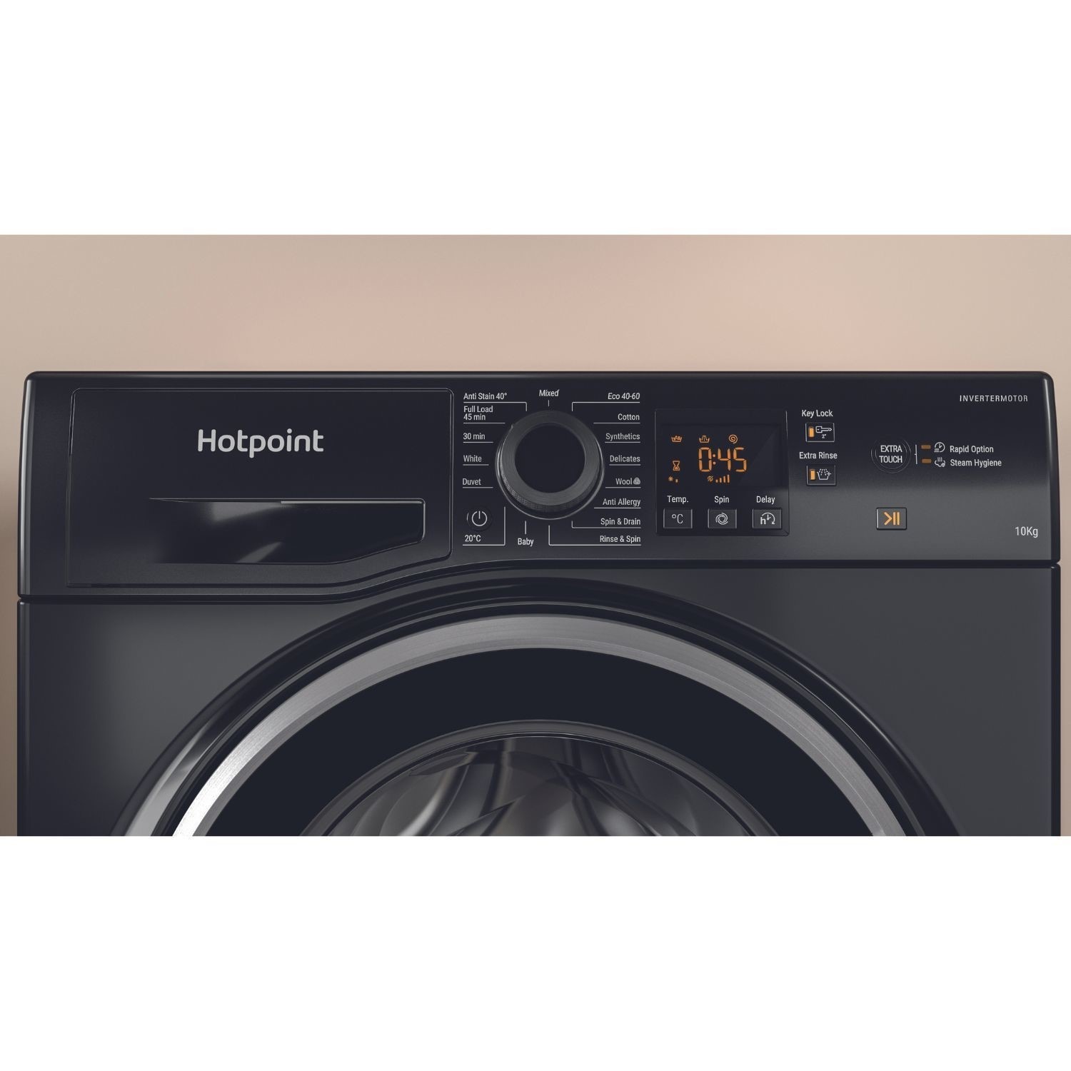 Hotpoint NSWM1046BS Black 10KG 1400RPM Freestanding Washing Machine - image 4