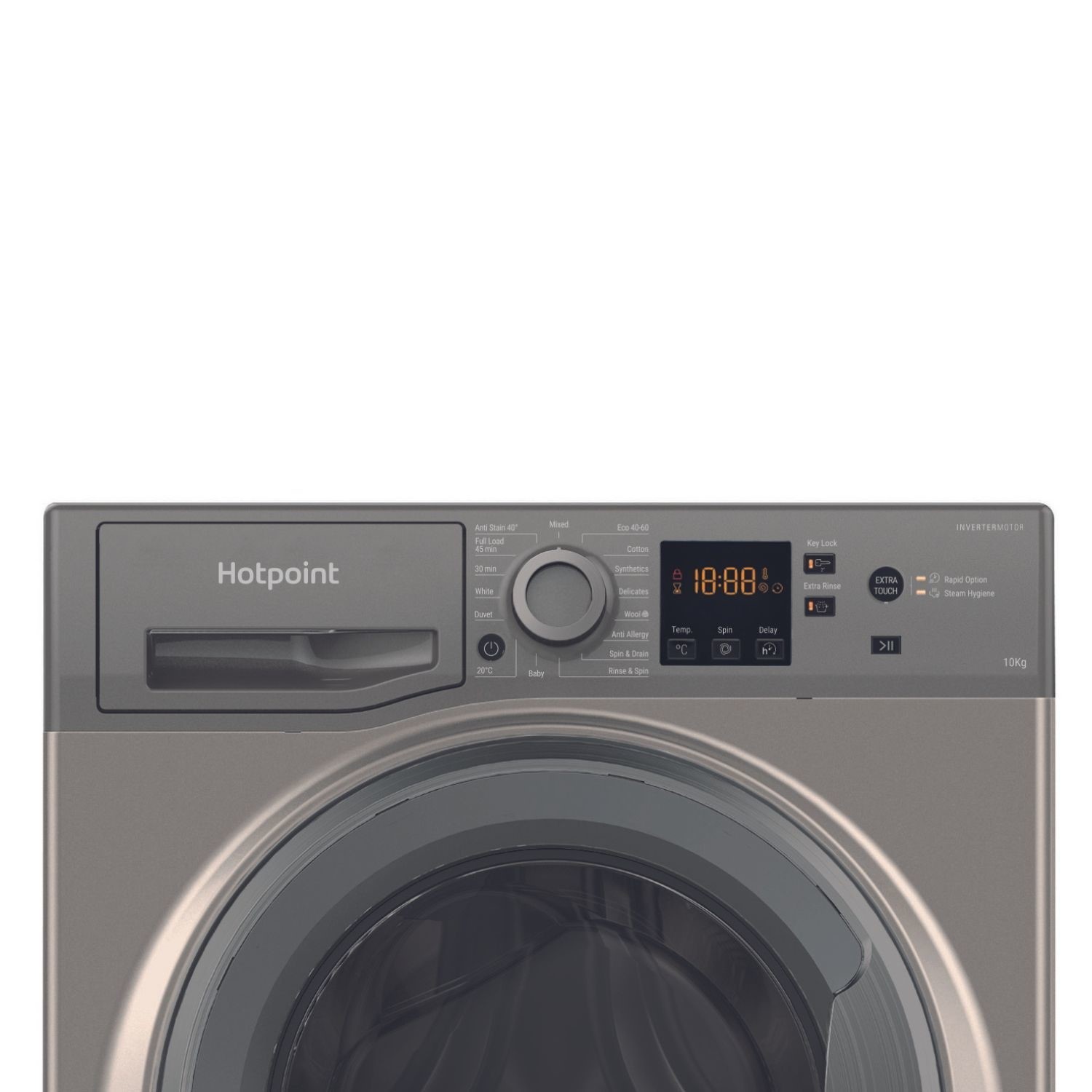Hotpoint NSWM1046GG Graphite 10KG 1400RPM Freestanding Washing Machine - image 2