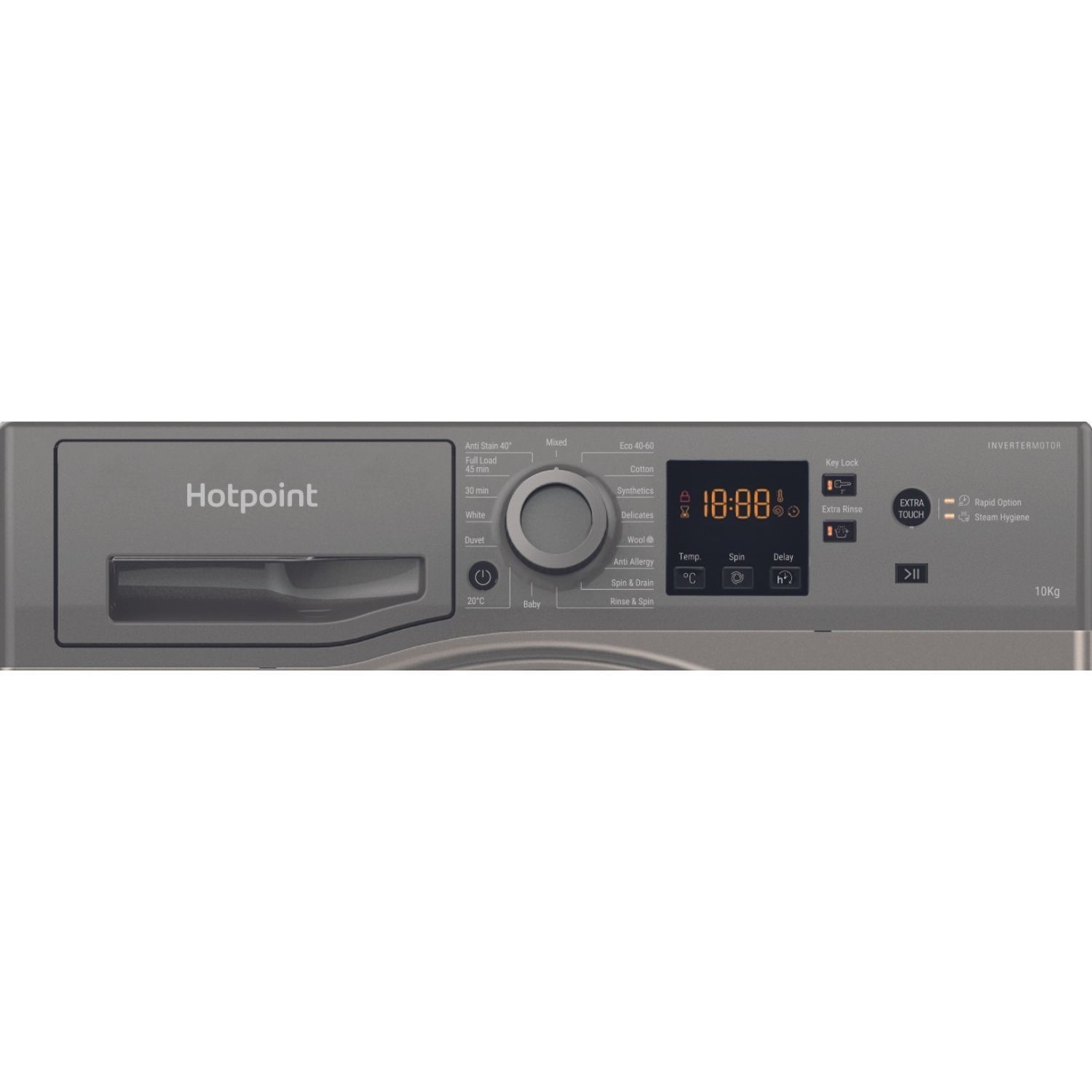 Hotpoint NSWM1046GG Graphite 10KG 1400RPM Freestanding Washing Machine - image 3