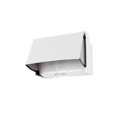 Stainless steel Hotpoint PAEINT66FLSW cooker hood with a sleek design, featuring a fold-down front and a mesh filter for efficient ventilation.