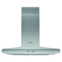 Stainless steel 60cm chimney hood with a sleek design, featuring a three-speed fan and control buttons on the front for easy operation.