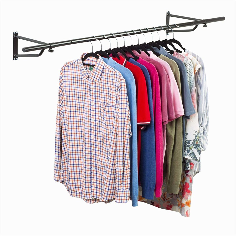 House of Home Black Wall-Mounted Clothes Rail 5ft - image 3