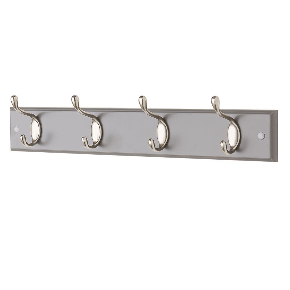 House of Home Grey 4 Double Hook Coat Hooks Mountable Board - image 2