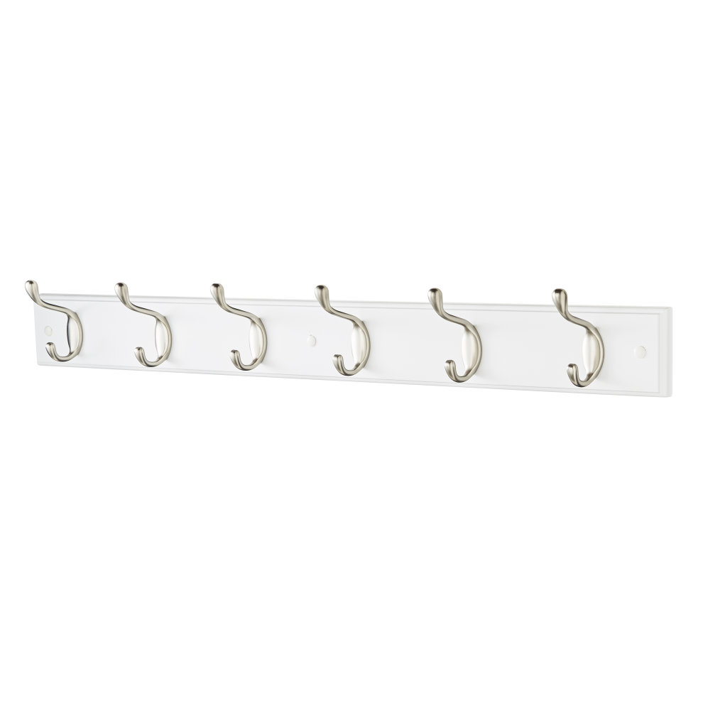 House of Home White 6 Double Hook Coat Hooks Mountable Board - image 2