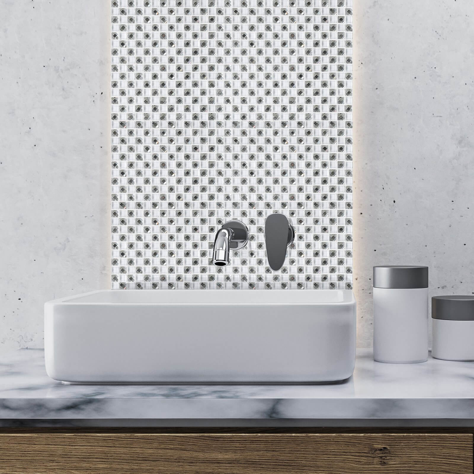 House of Mosaics Jewel White Self Adhesive Mosaic Tile - image 2