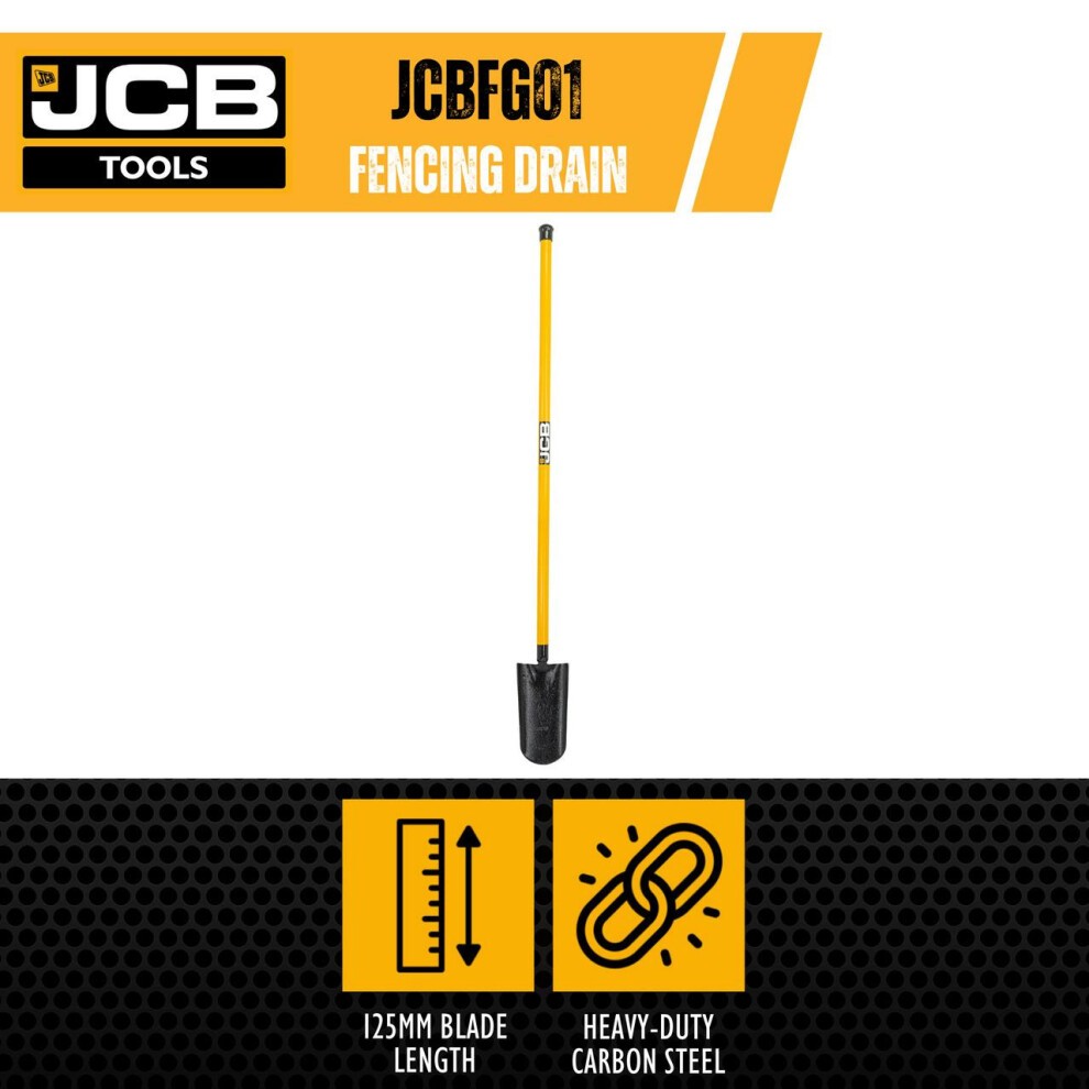 JCB 125 x 260 mm Fencing Drain / Grafting Spade, Carbon Steel Blade | JCBFG01 - image 4