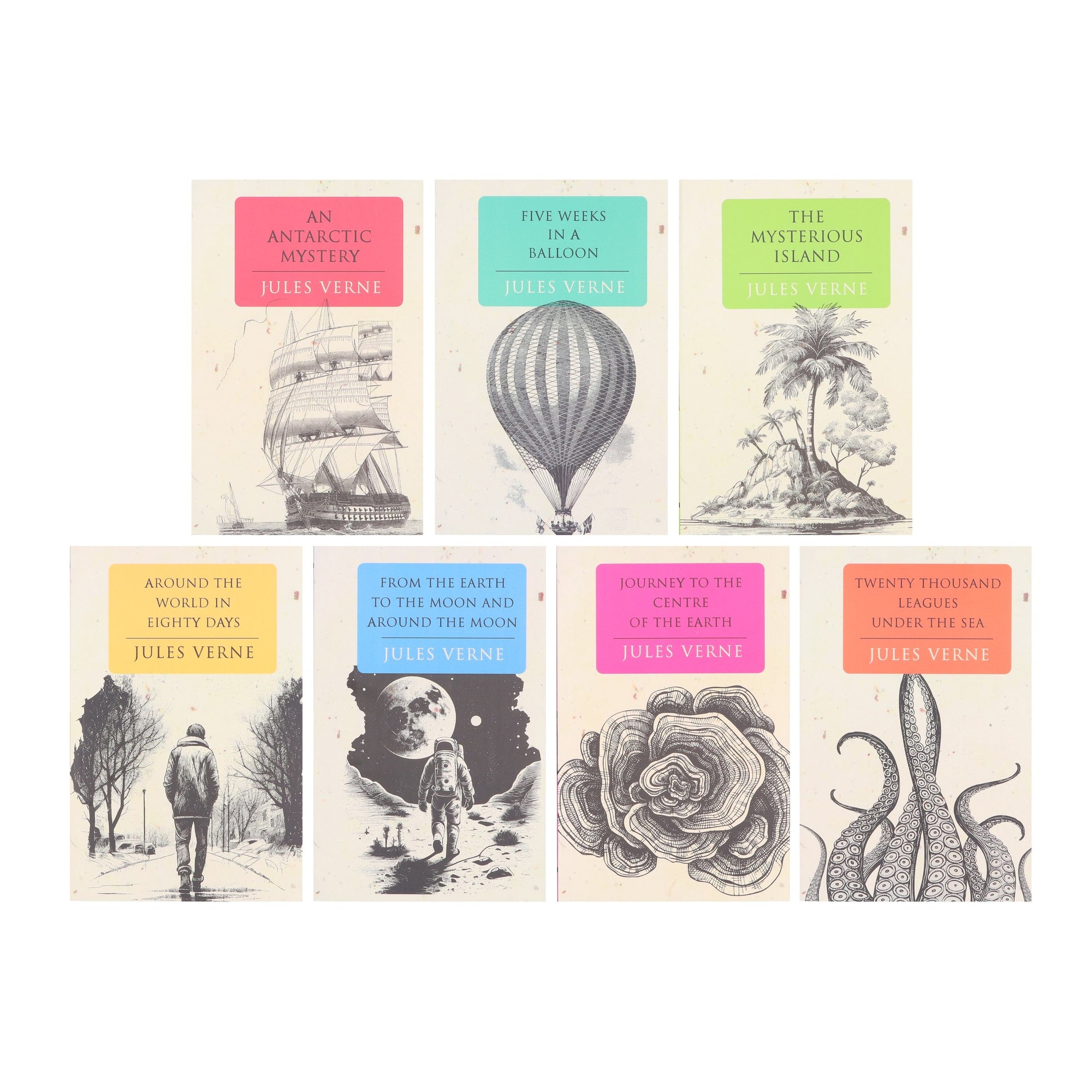 Jules Verne 7 Book Set Journey To The Centre Of The Earth Around The World In Eighty Days The Mysterious Island - image 2
