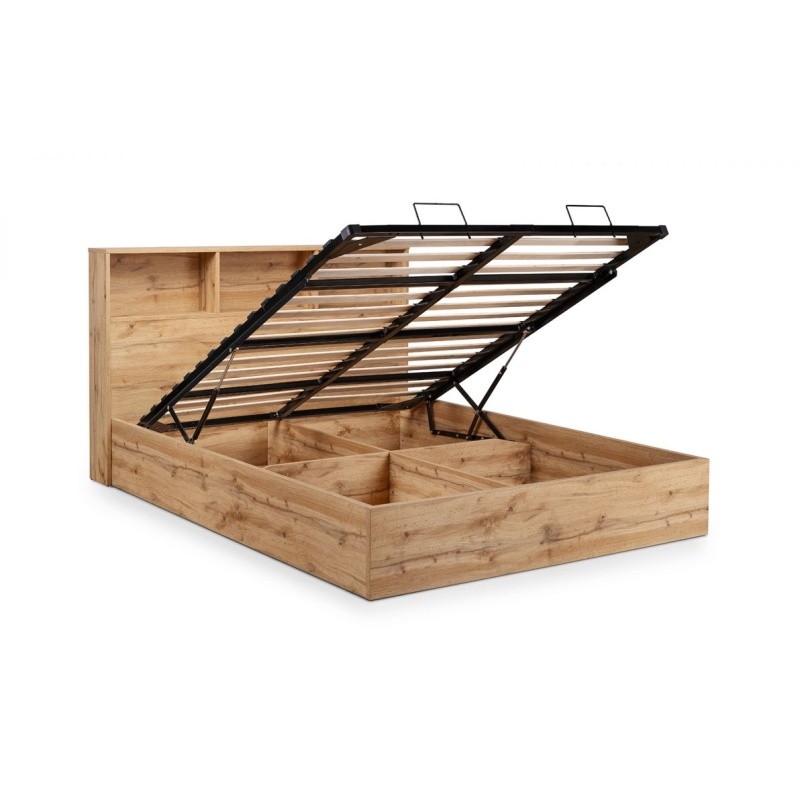 Julian Bowen Bali Double Light Oak Storage Ottoman Bed - image 5