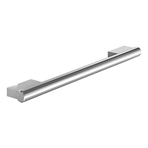 Stainless steel effect bar handle with a sleek, polished finish, measuring 224mm in center-to-center distance, featuring square mounting brackets.