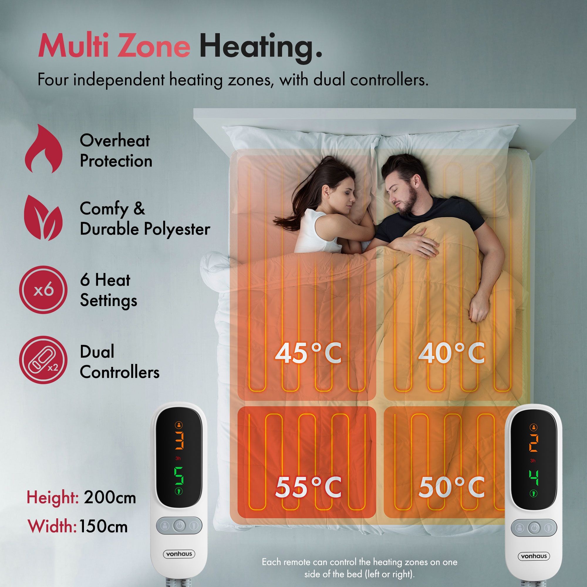 King Size Multi Zone Electric Blanket - Dual Control - image 3