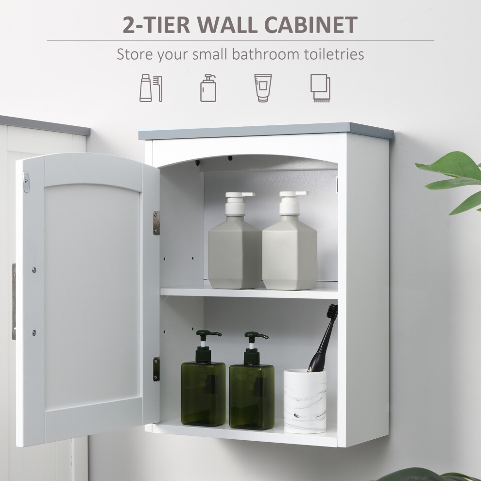 Kleankin Single Door Light Grey Wall Mounted Bathroom Cabinet with Adjustable Shelf - image 3