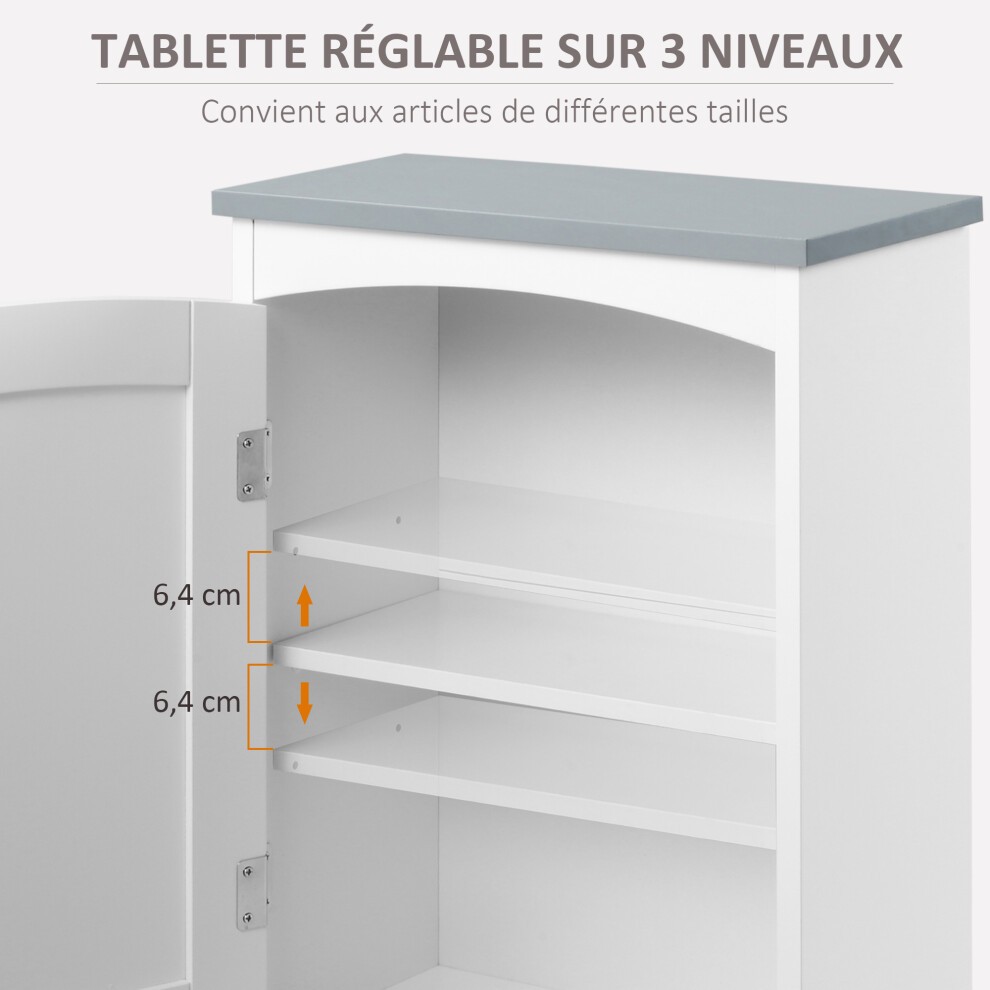 Kleankin Single Door Light Grey Wall Mounted Bathroom Cabinet with Adjustable Shelf - image 4