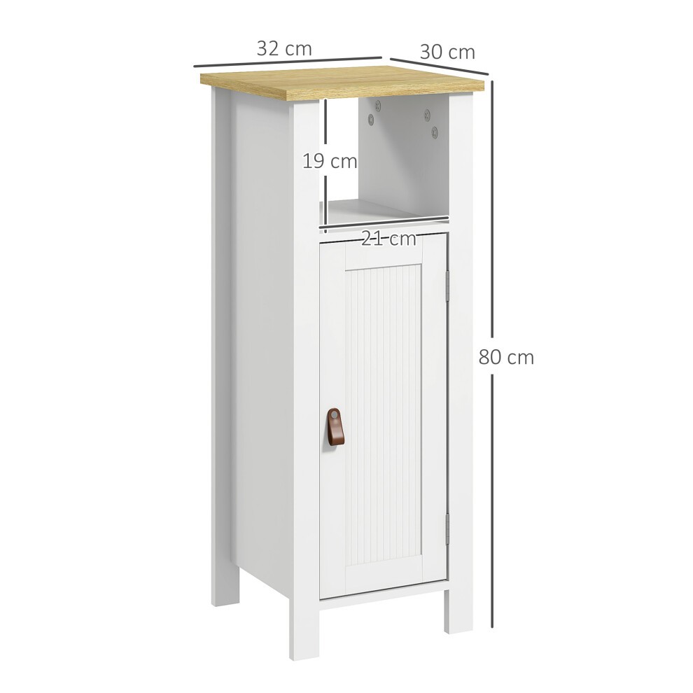 Kleankin Single Door White Slim Bathroom Storage Unit with Adjustable Shelf - image 2