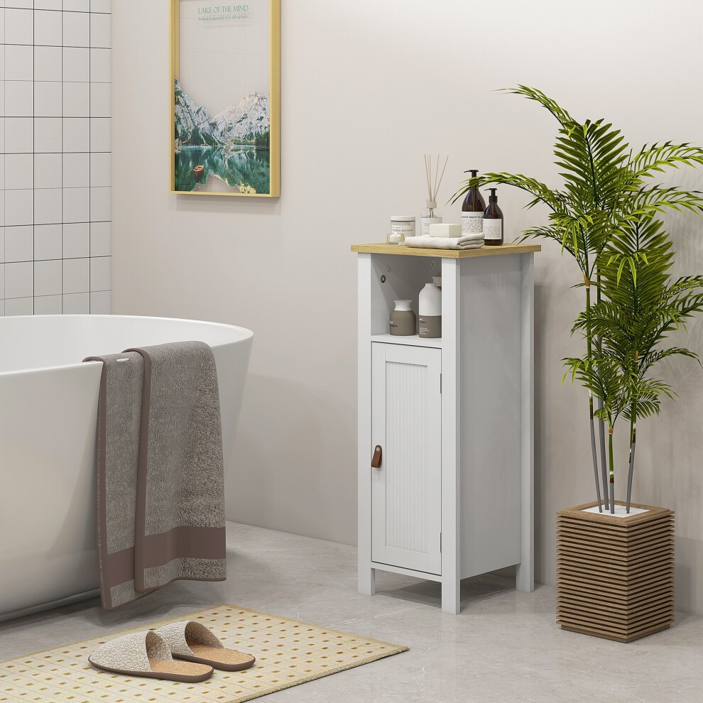 Kleankin Single Door White Slim Bathroom Storage Unit with Adjustable Shelf - image 5