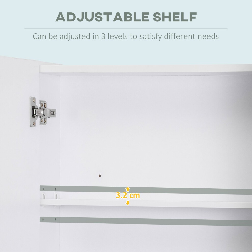 Kleankin White Wall Mounted Cabinet with Mirror and Adjustable Shelf - image 5