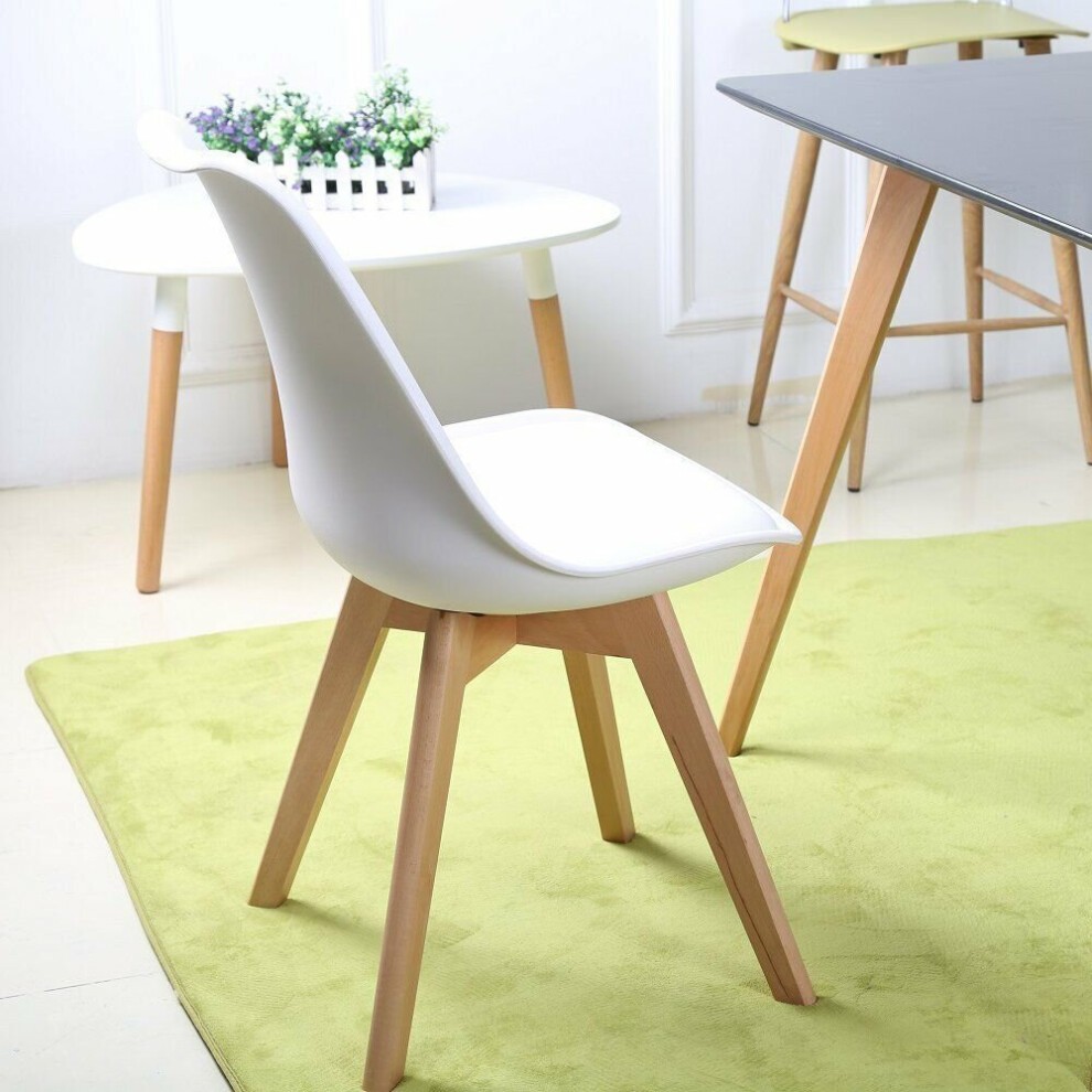 Kosy Koala 4 Seater Plastic and Faux Leather Round Dining Set White - image 5