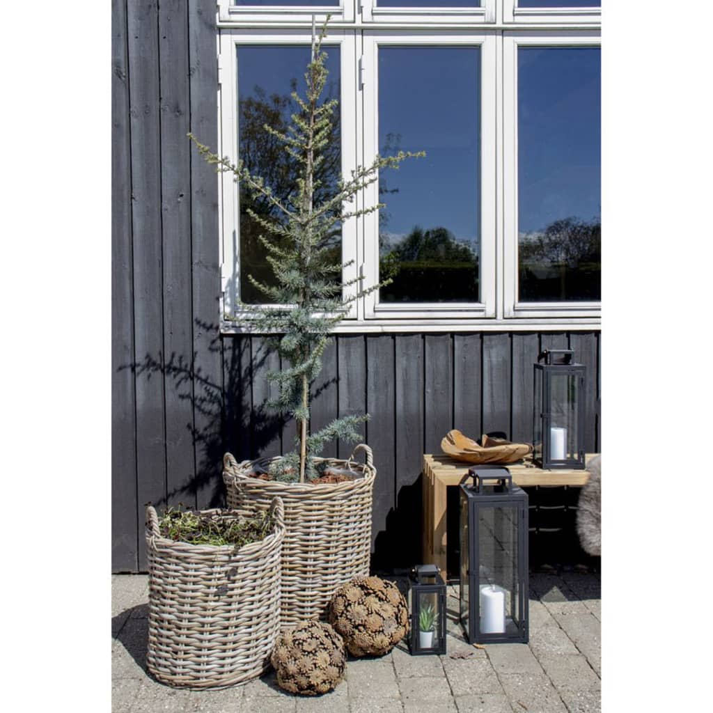 House Nordic Kubu Rattan Storage Basket with Handles and Interior in House Nordic Indo (x2)