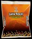 Big K Lava Rock 3kg bag by Landmann, featuring a vibrant orange and black design with flames graphic, showcasing volcanic rock for landscaping and grilling.