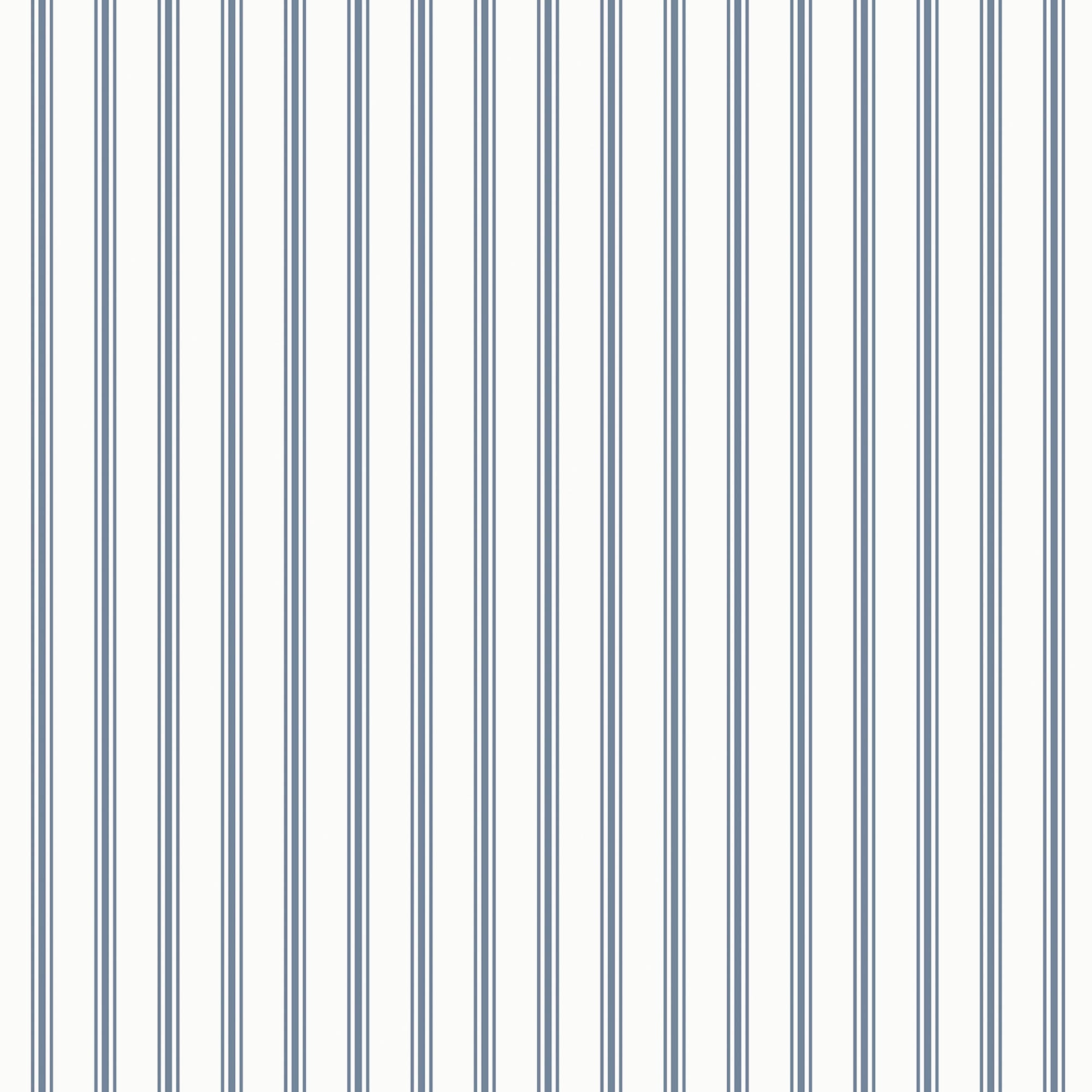 Smoke blue wallpaper featuring vertical stripes in varying widths, designed by Laura Ashley, with a soft, textured appearance suitable for elegant interiors.