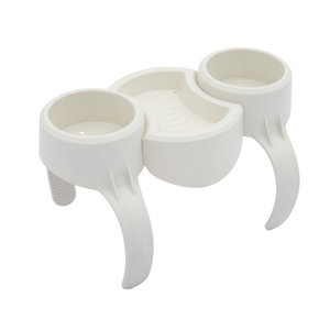 White plastic cup holder designed for Lay-Z-Spa, featuring two cup slots and a textured base for stability, ideal for spa use.