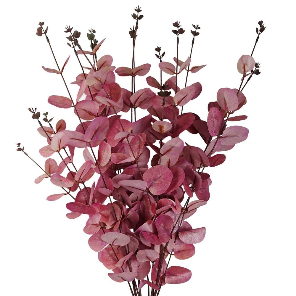 Leaf Single Stem Pink Eucalyptus Foliage Artificial Flower 80cm 6 Pack - image 2