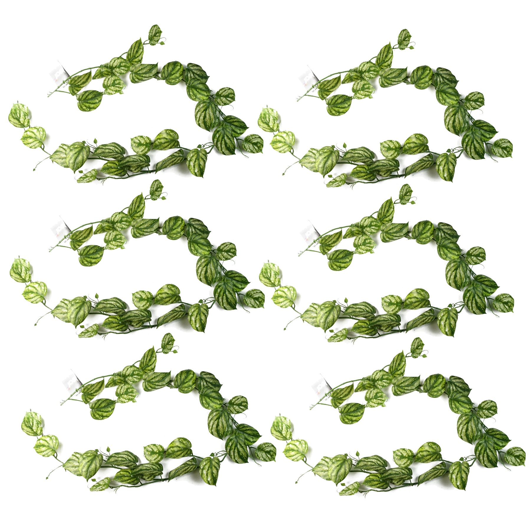 Artificial trailing Devil's Ivy plant featuring lush green leaves, measuring 6 x 180 cm, designed for hanging displays with a realistic appearance.