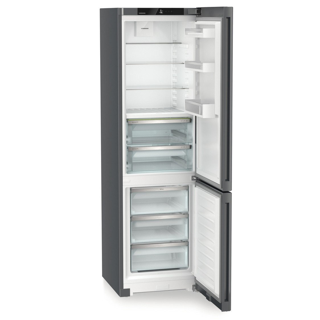 Liebherr CBNDGC5723 201.5x60cm No Frost Bio Fresh Dark Grey Fridge Freezer - image 3