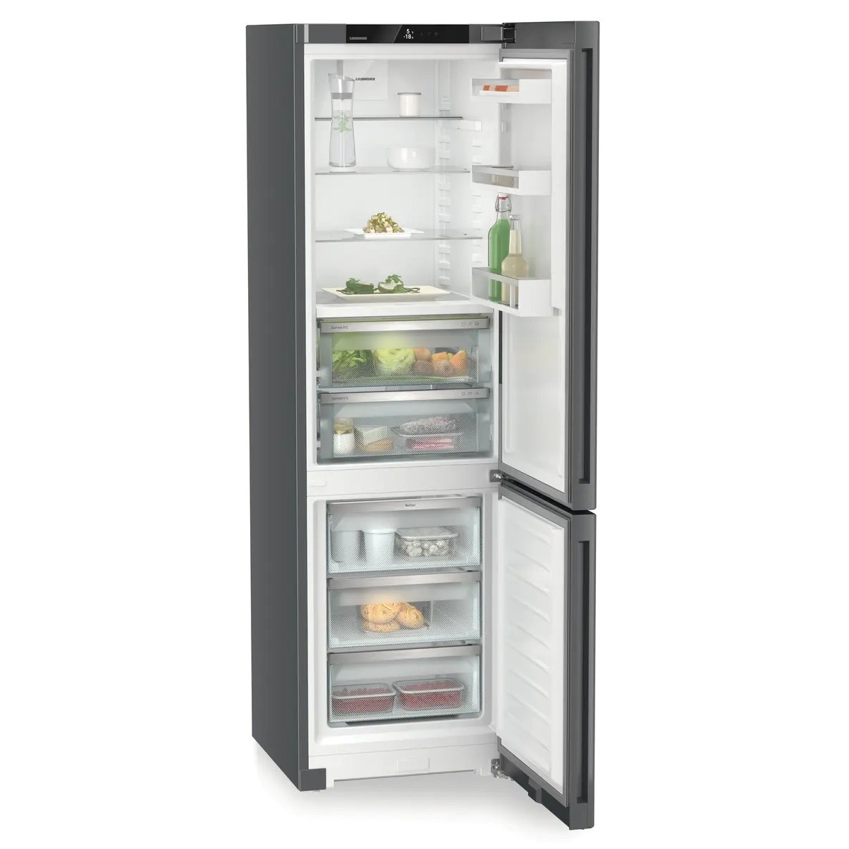 Liebherr CBNDGC5723 201.5x60cm No Frost Bio Fresh Dark Grey Fridge Freezer - image 4