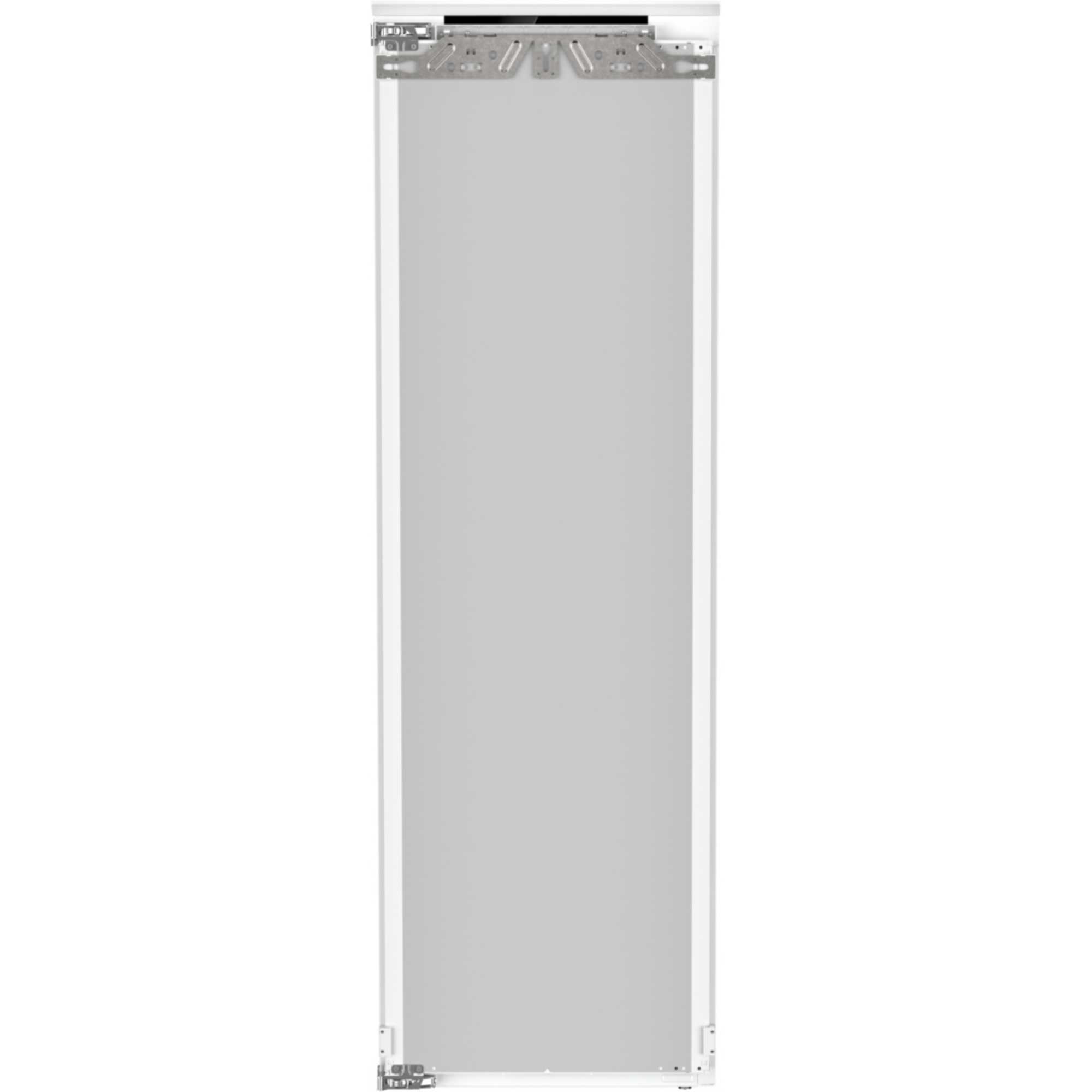 Fully integrated Liebherr freezer with a sleek white finish, featuring a smooth front panel and a minimalist design, designed to blend seamlessly with kitchen cabinetry.
