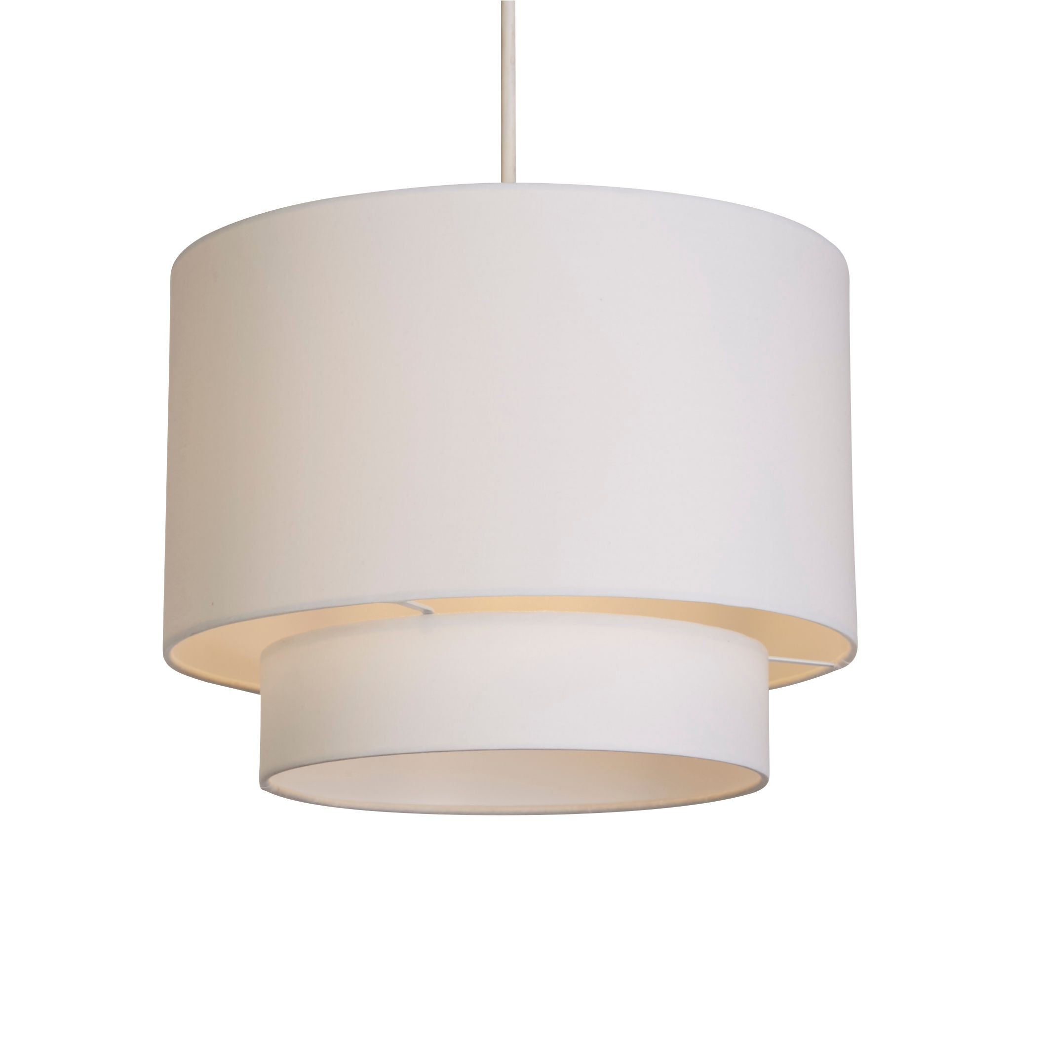 Lighting Collection Alina 2 Tier Crisp White Cotton Ceiling Shade - image 2