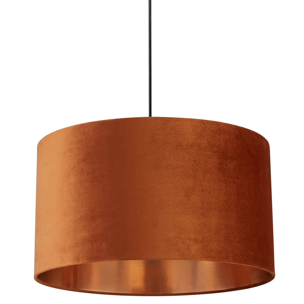 Lighting Collection Burnt Orange Copper Inner Velvet Drum Shade - image 2