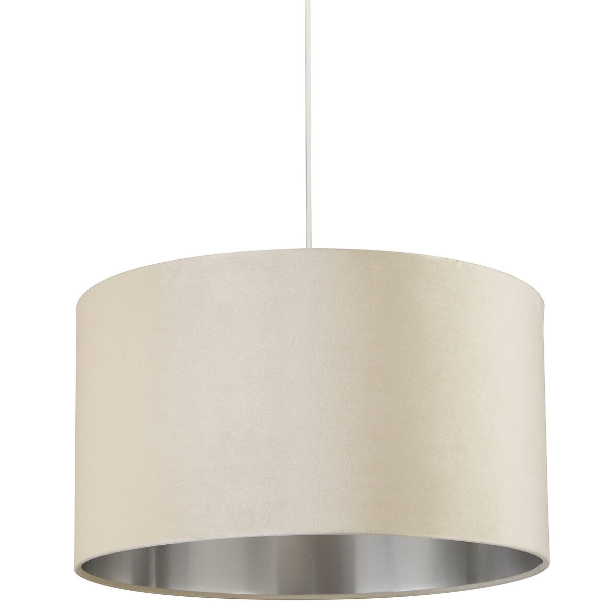Lighting Collection Cream Silver Inner Velvet Drum Shade 50cm - image 2
