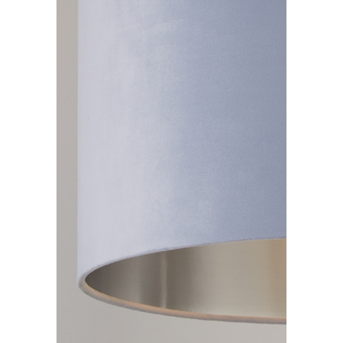 Lighting Collection Light Blue Silver Inner Velvet Drum Shade - image 3