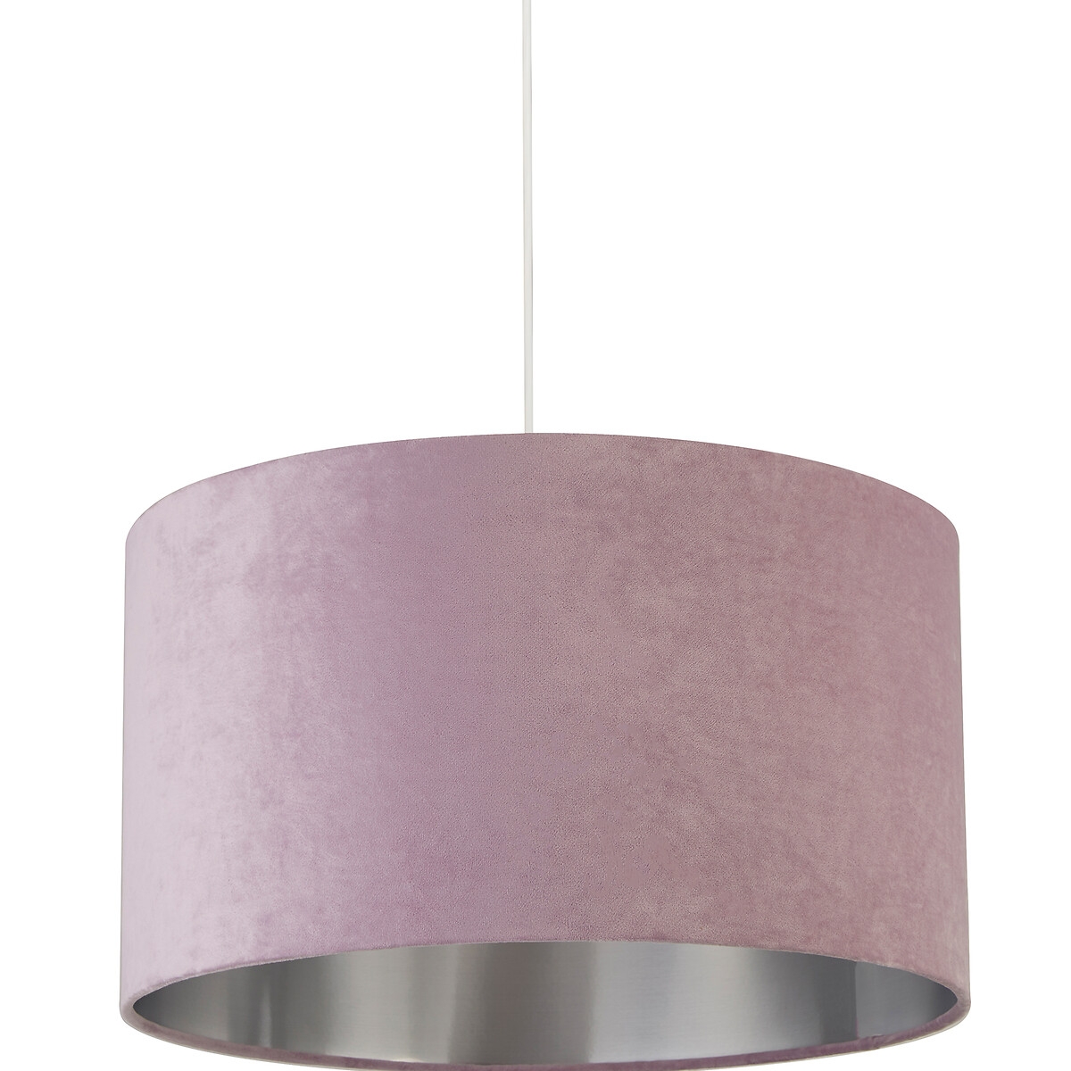 Lighting Collection Lilac Silver Inner Velvet Drum Shade 30cm - image 2