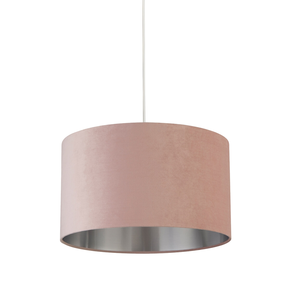 Lighting Collection Pink Silver Inner Velvet Drum Shade 45cm - image 2