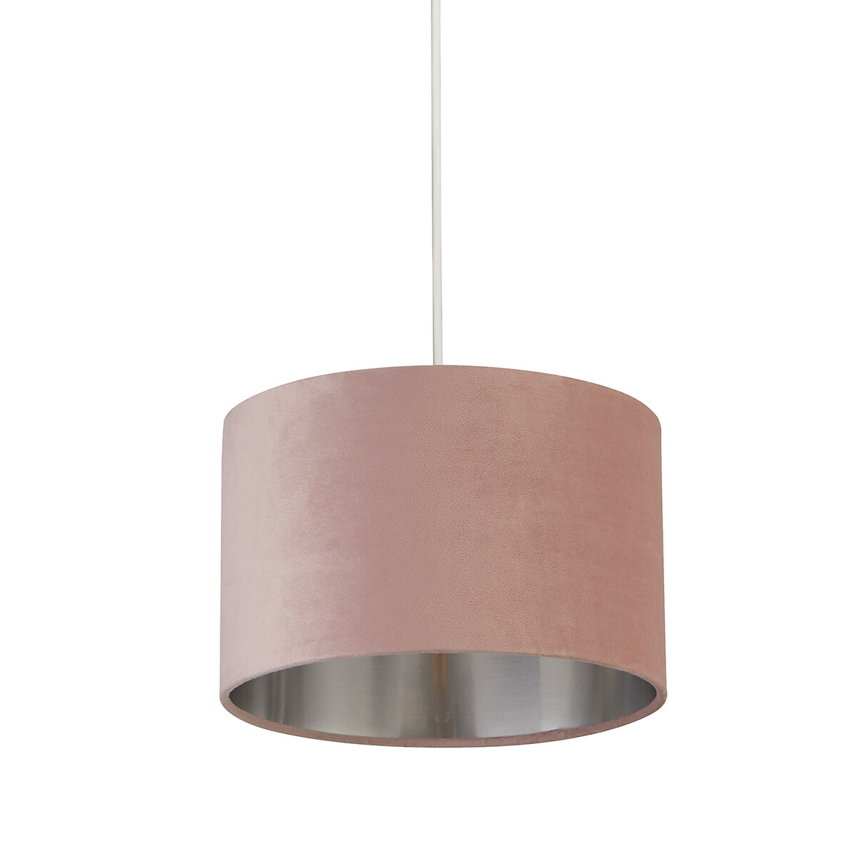 Lighting Collection Pink Silver Inner Velvet Drum Shade - image 2