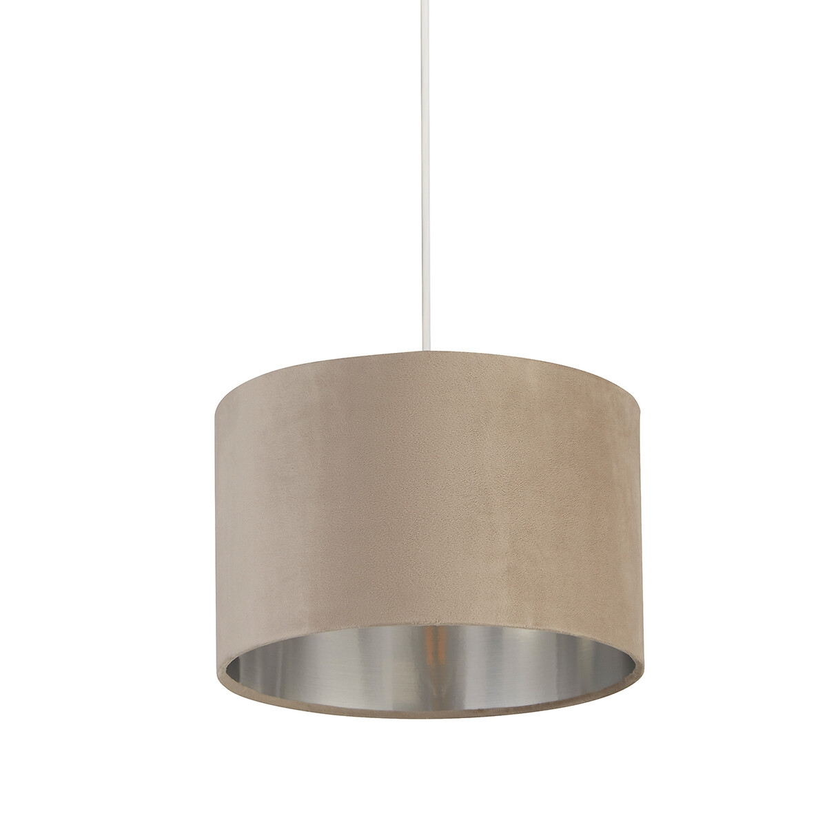 Lighting Collection Taupe Silver Inner Velvet Drum Shade - image 2