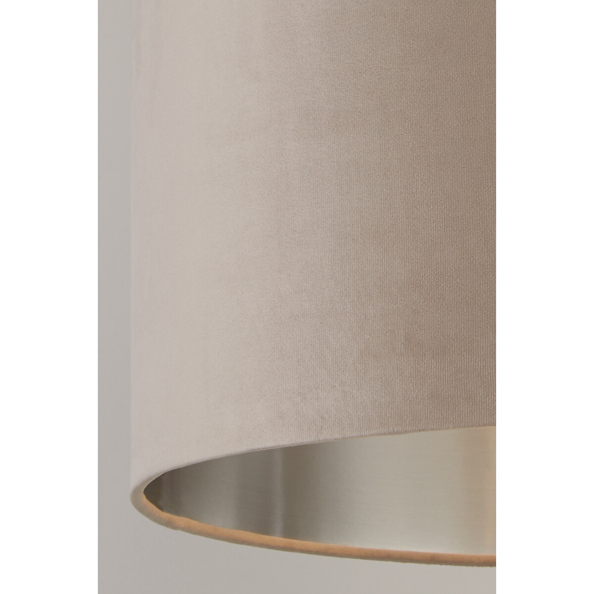 Lighting Collection Taupe Silver Inner Velvet Drum Shade - image 3