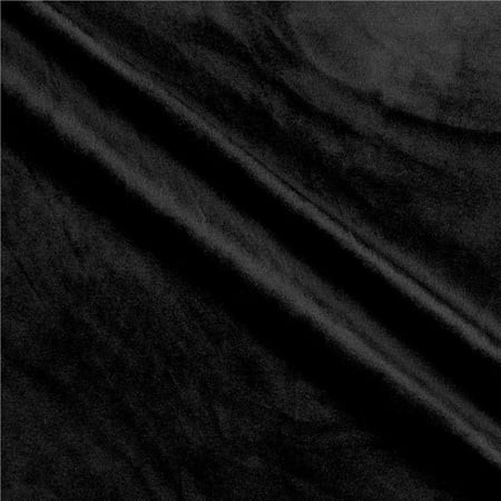 Solid black minky plush fabric by the yard, featuring a soft, luxurious texture with a smooth, slightly shiny surface.