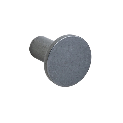 Lloyd Knob in stainless steel, measuring 25 x 27 x 25mm, features a round, flat top with a smooth metallic finish and a cylindrical base.