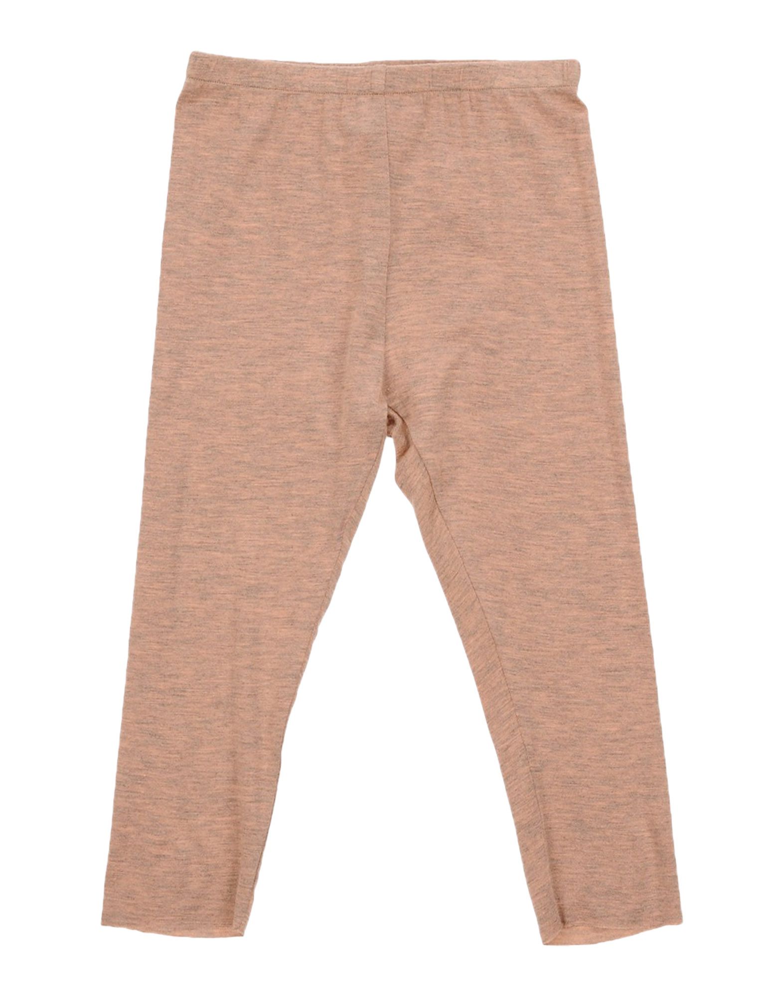 Light brown leggings made from a soft, stretchy material, featuring an elastic waistband and a simple, streamlined design.