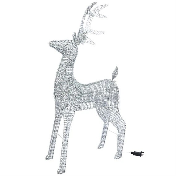 Marco Paul Cool Bright LED Silver Glitter Freestanding Reindeer 80cm - image 2
