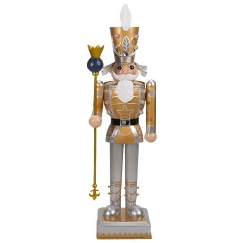 Marco Paul Gold and White Light Up Christmas Nutcracker 80cm - image 2