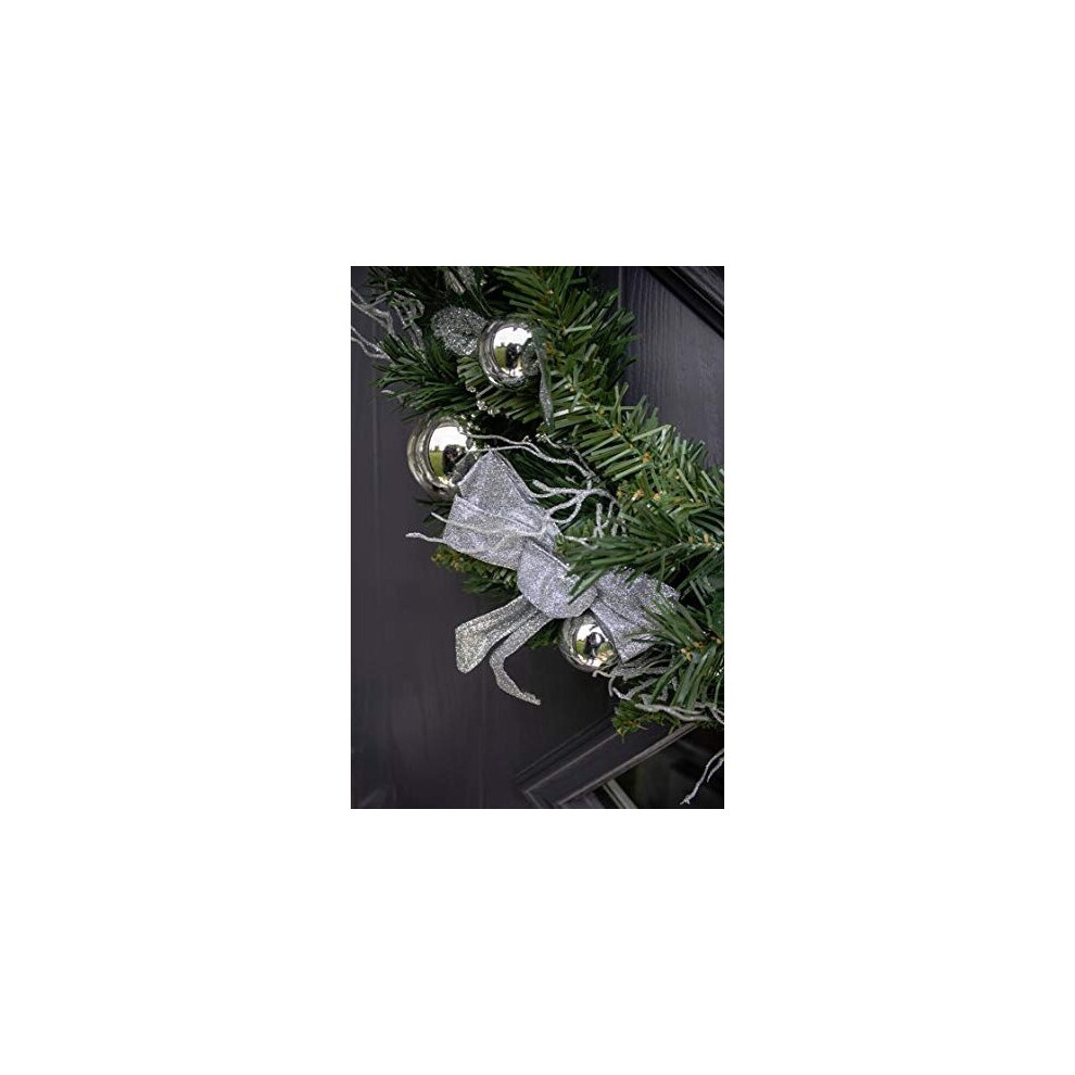 Marco Paul Green and Silver Christmas Wreath 50cm - image 2